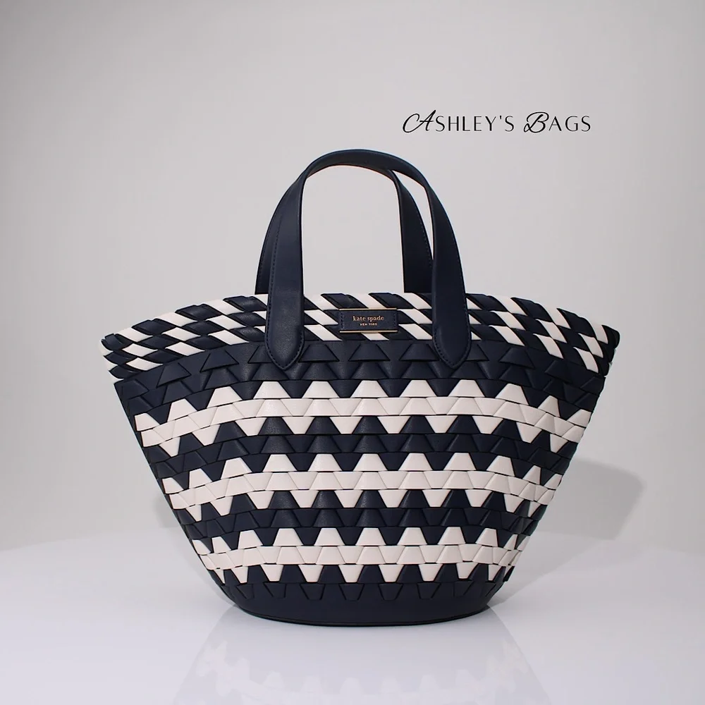 Kate Spade Zigzag Woven Leather Small Tote